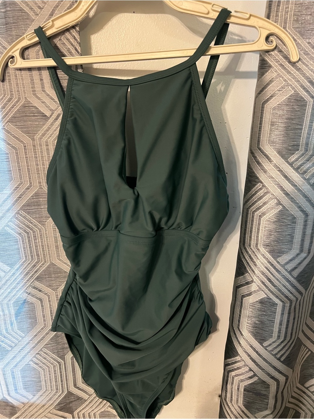 Ellen Tracy Forest Green One-Piece Swimsuit